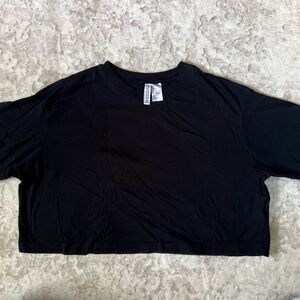 H&M Black Boxy Crop Top